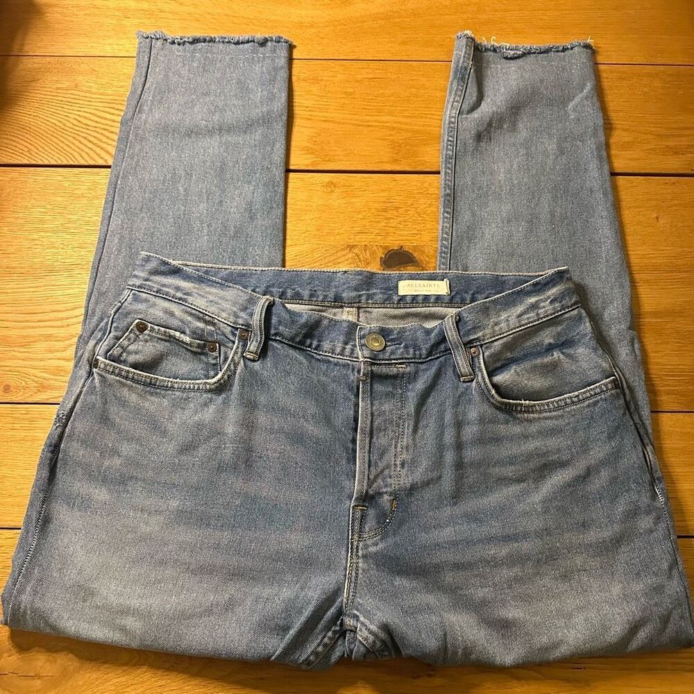 AllSaints Rex button fly jeans 34 medium wash men’s